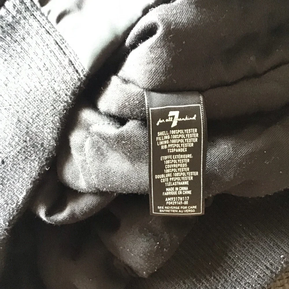 7 For All Mankind Men's Black Bomber Jacket Size L Zip Up Streetwear Outerwear